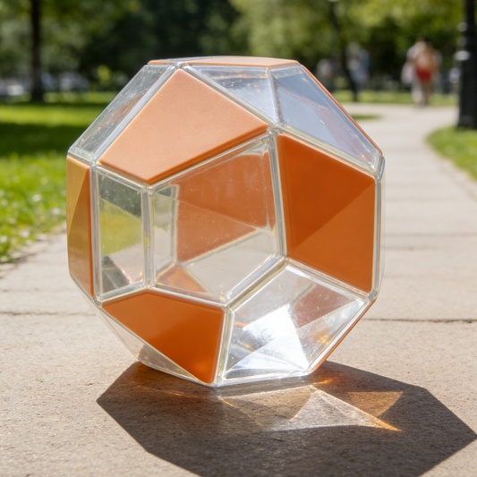 Geometric Translucent Puzzle Ball | Interactive Treat-Dispensing Pet Toy