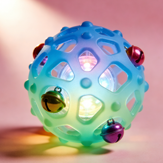 Gradient Glow Bell Ball | Interactive Light-Up Sensory Pet Toy for Dogs & Cats