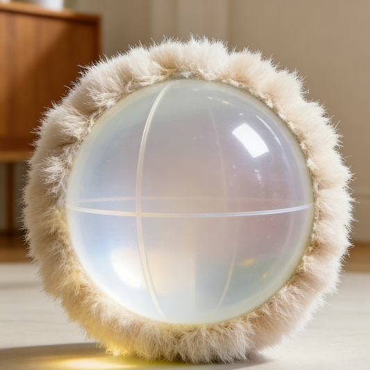 Iridescent Frosted Fur-Trim Ball | Interactive Light-Up Pet Toy